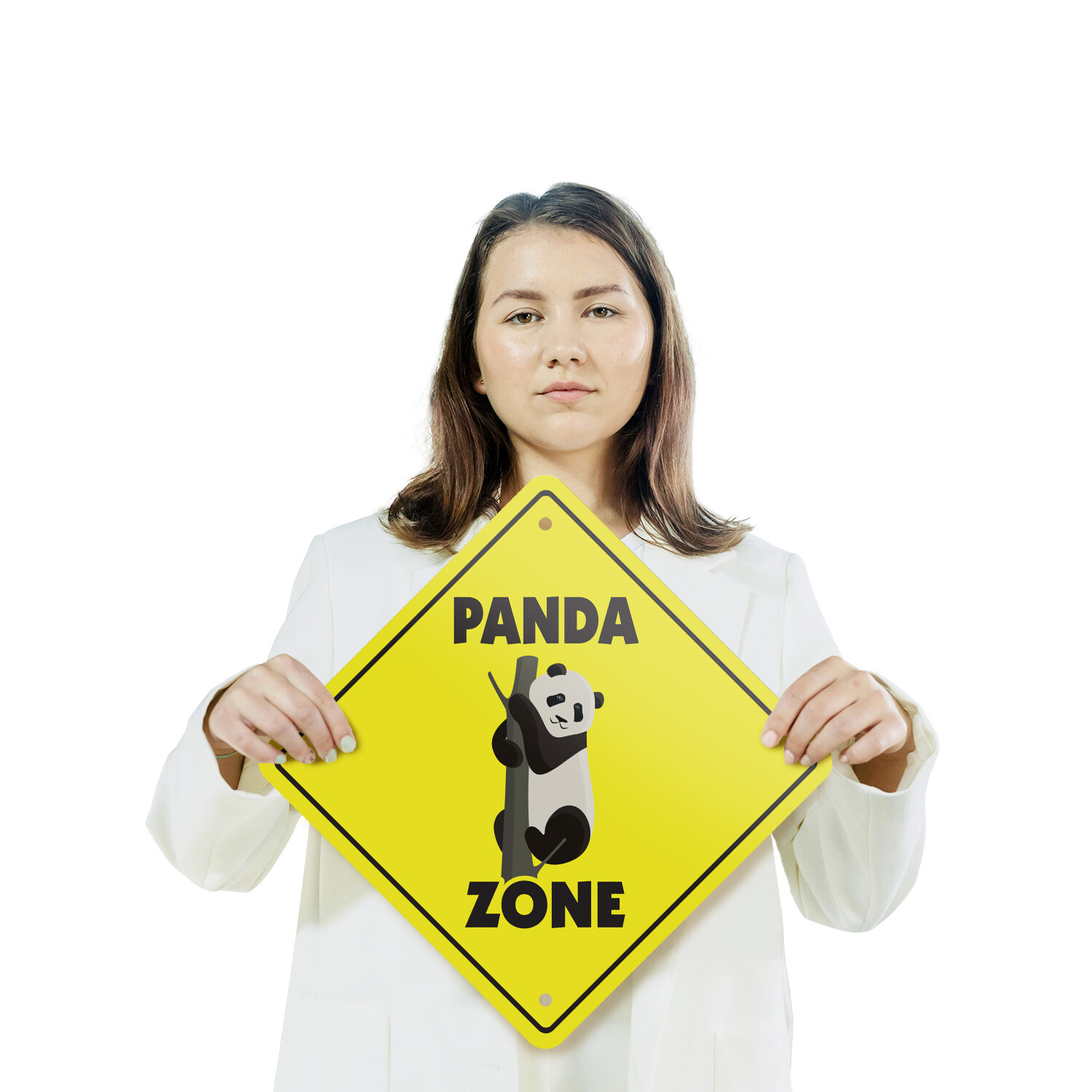 Panda (3 Pack) Plastic Street Sign Crossing Warning Vintage Rustic Beware