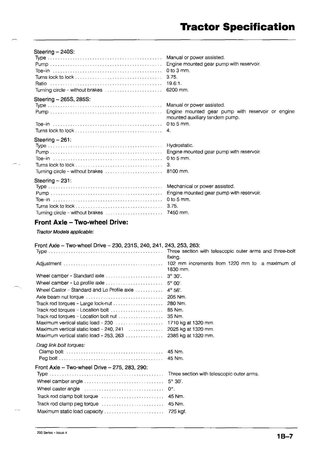 Massey Ferguson Tractors Service Manual Repair 265S 270 271 275 281 283 285S 290