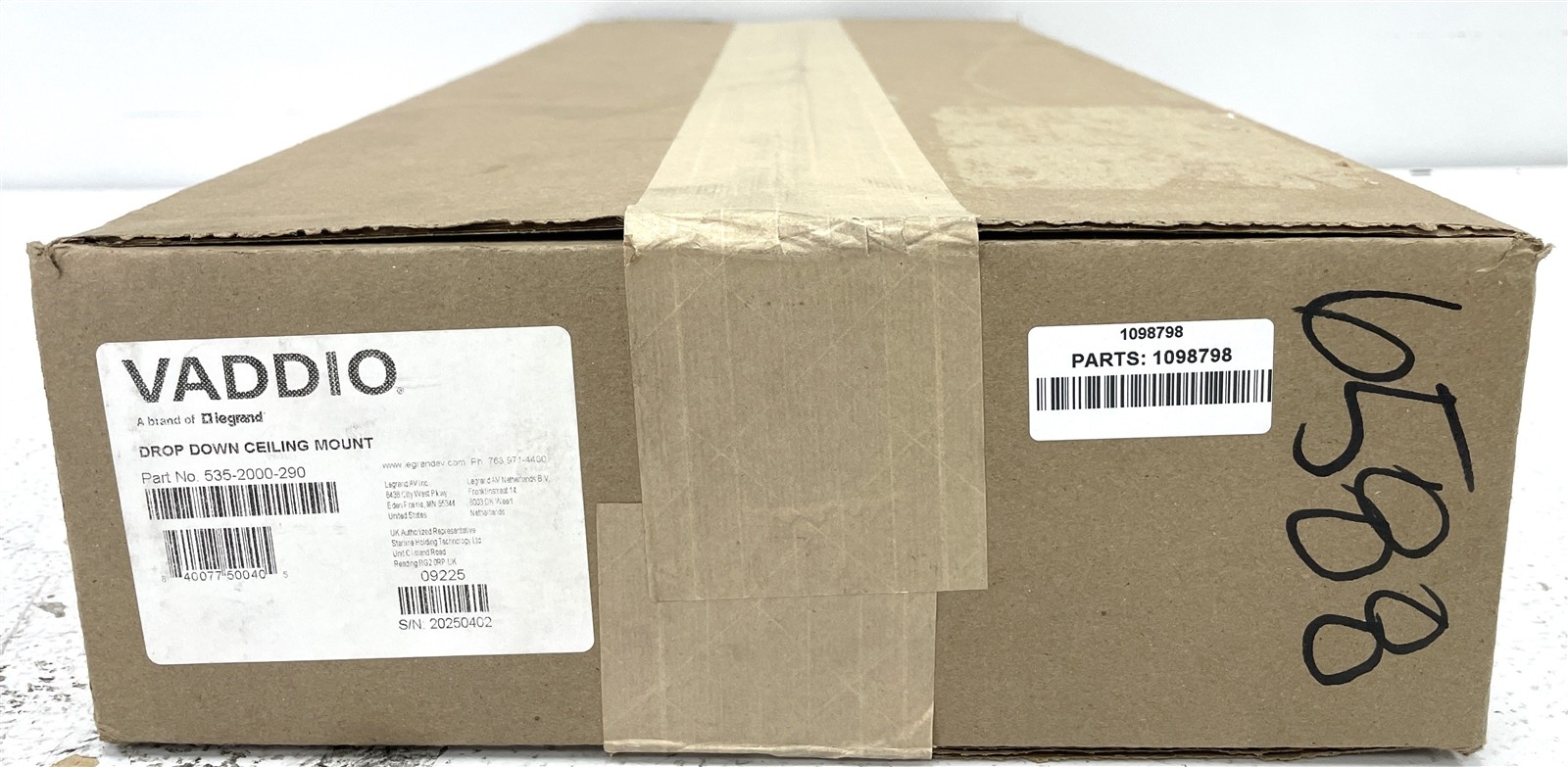 Open Box Vaddio Drop Down Ceiling Mount 535-2000-290 for PTZ Cameras