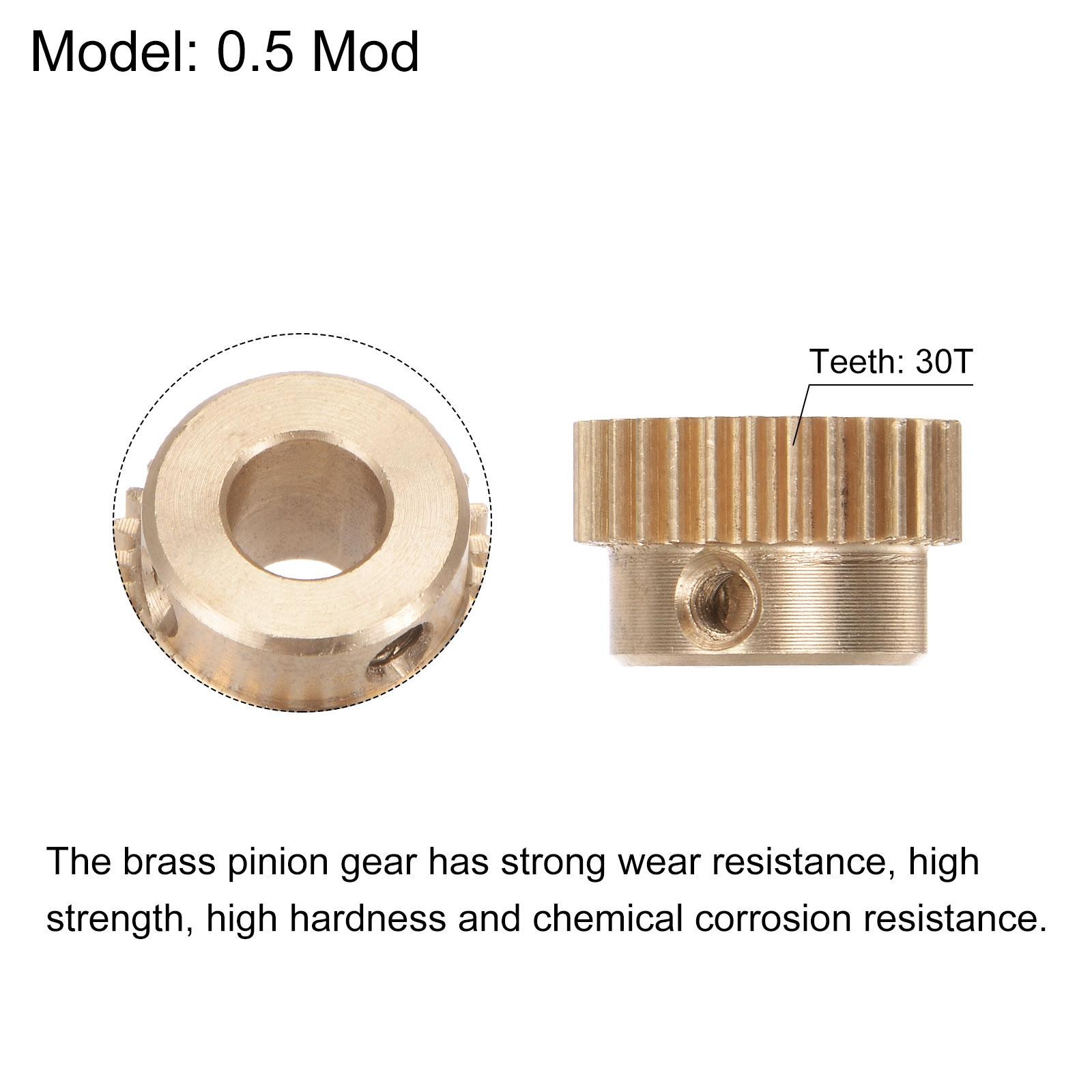 0.5 Mod 30T 6.35mm Bore 16mm Outer Dia Brass Motor Rack Pinion Gear with Screws