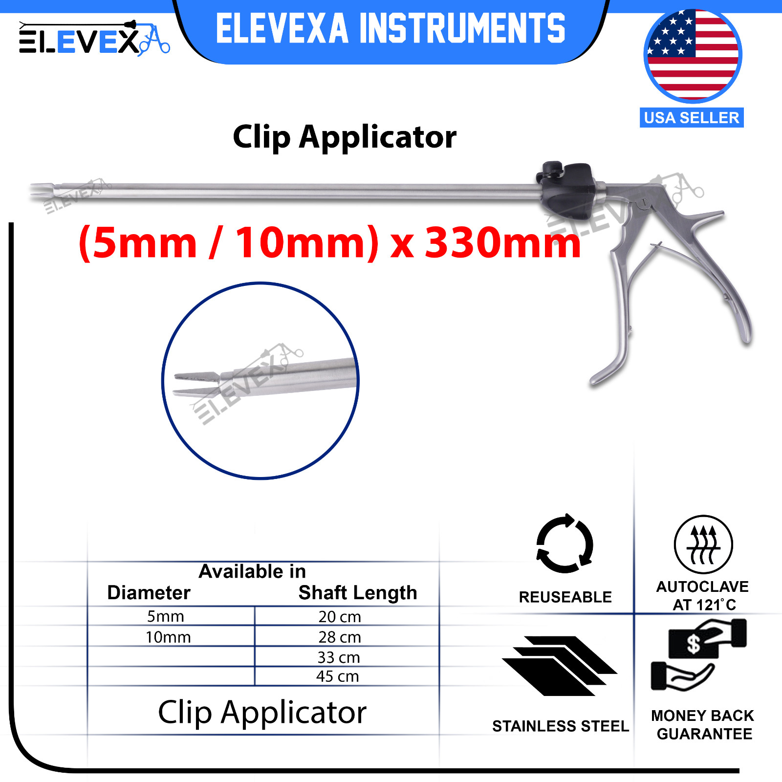 Laparoscopic Clip Applicator 5mm and 10mm Clip Applier Endoscopy Clip Applier