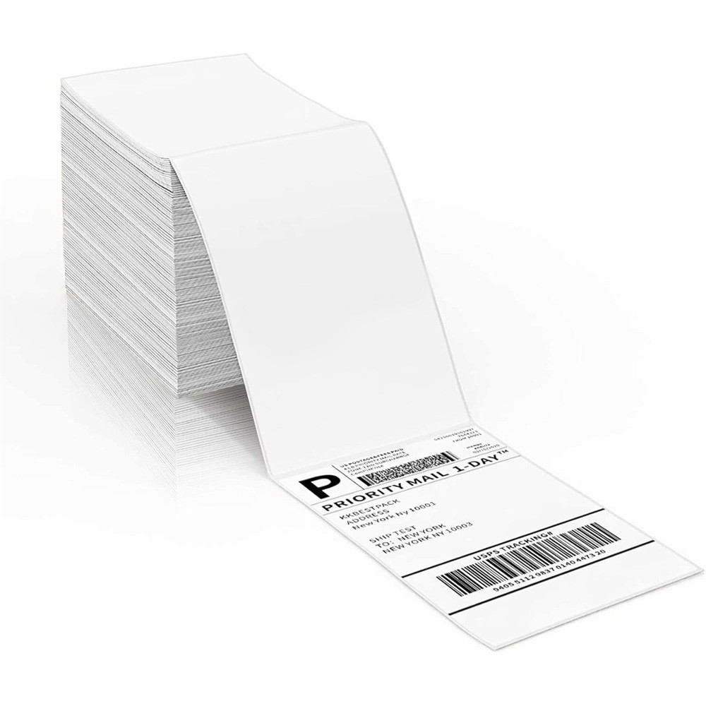 Direct Thermal Shipping Label 1000 Labels / Stack Fanfold 4 x 6 Inch Fan Fold