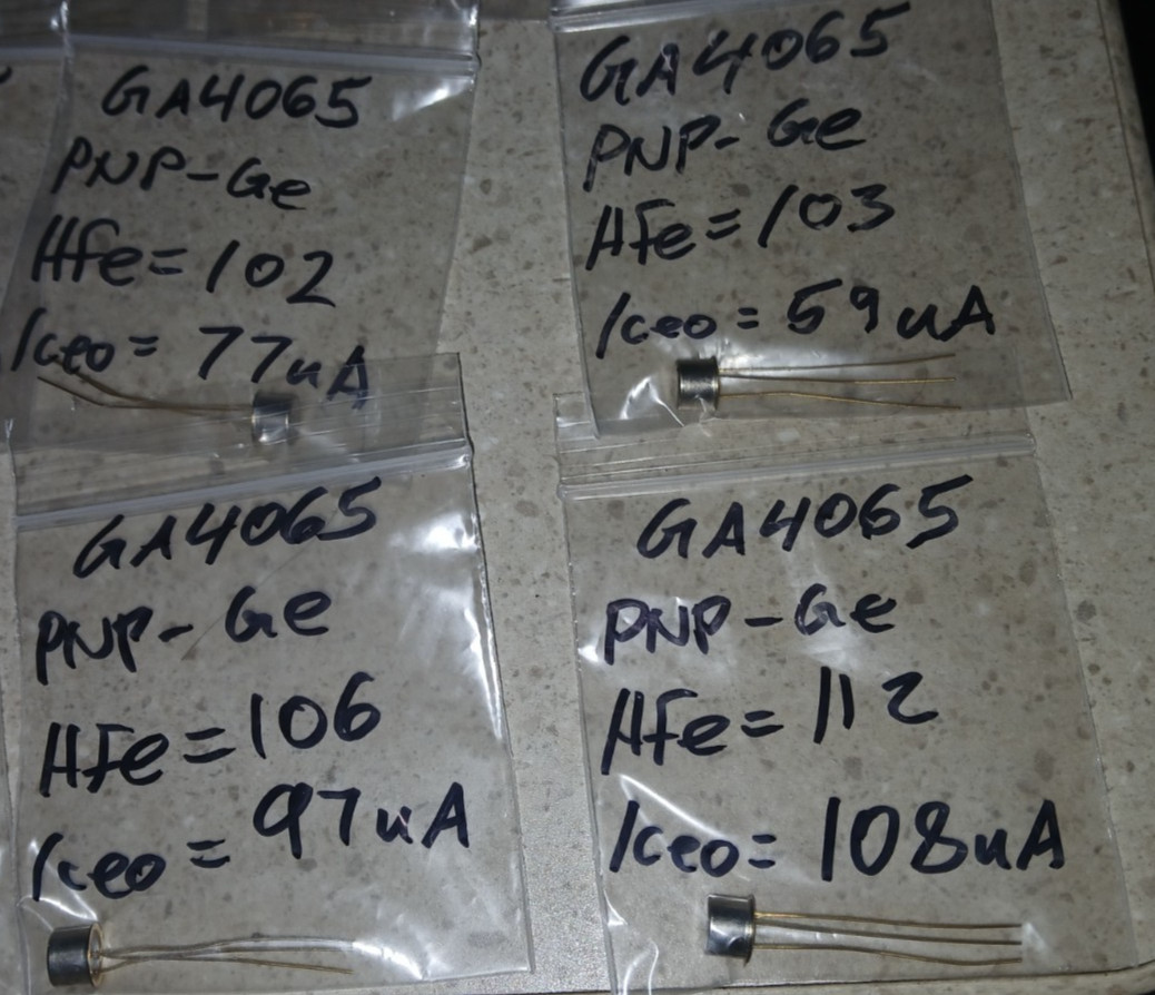 T.I. GA4065 PNP germanium transistors tested&analyzed/Lot of 20/NOS/TO-5