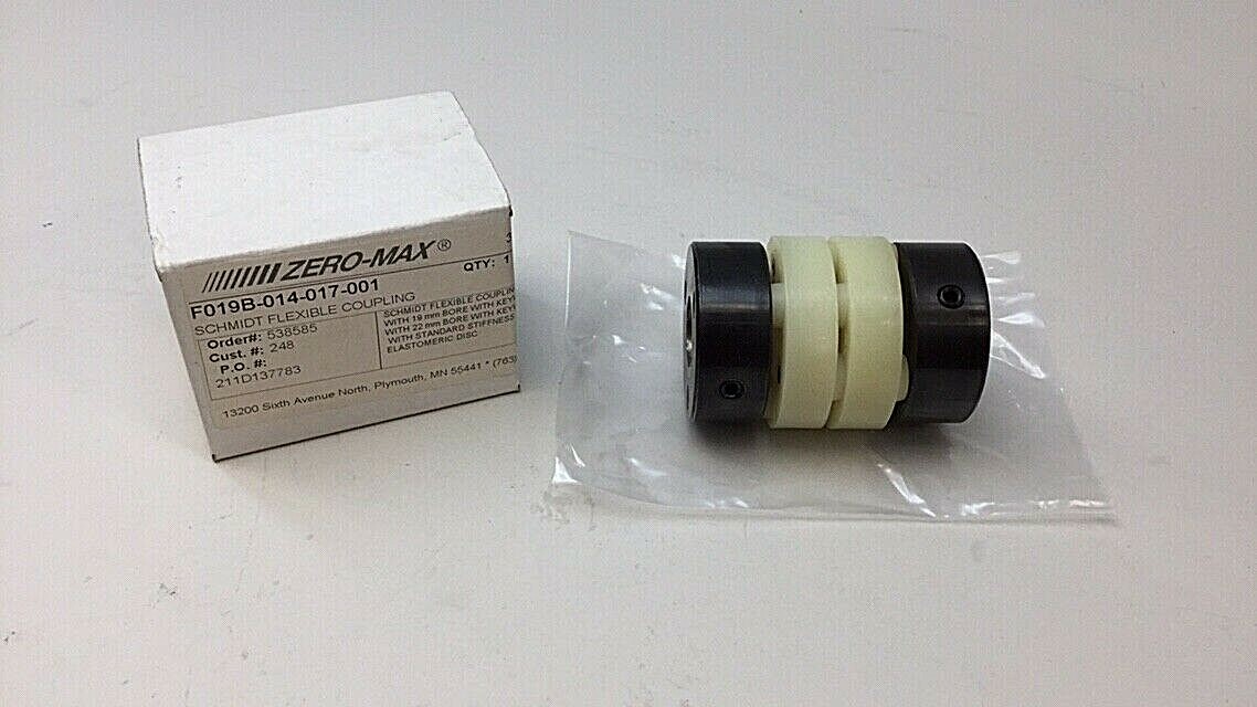 Schmidt F019B-014-017-001 Zero-Max Flexible Coupling 19mm,22mm Bores With Keyway