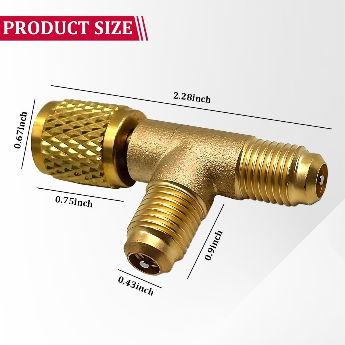 Car Quick Coupler Access Tee, Brass 1/4″ SAE Valve Core Tee Adapter for R22 R12