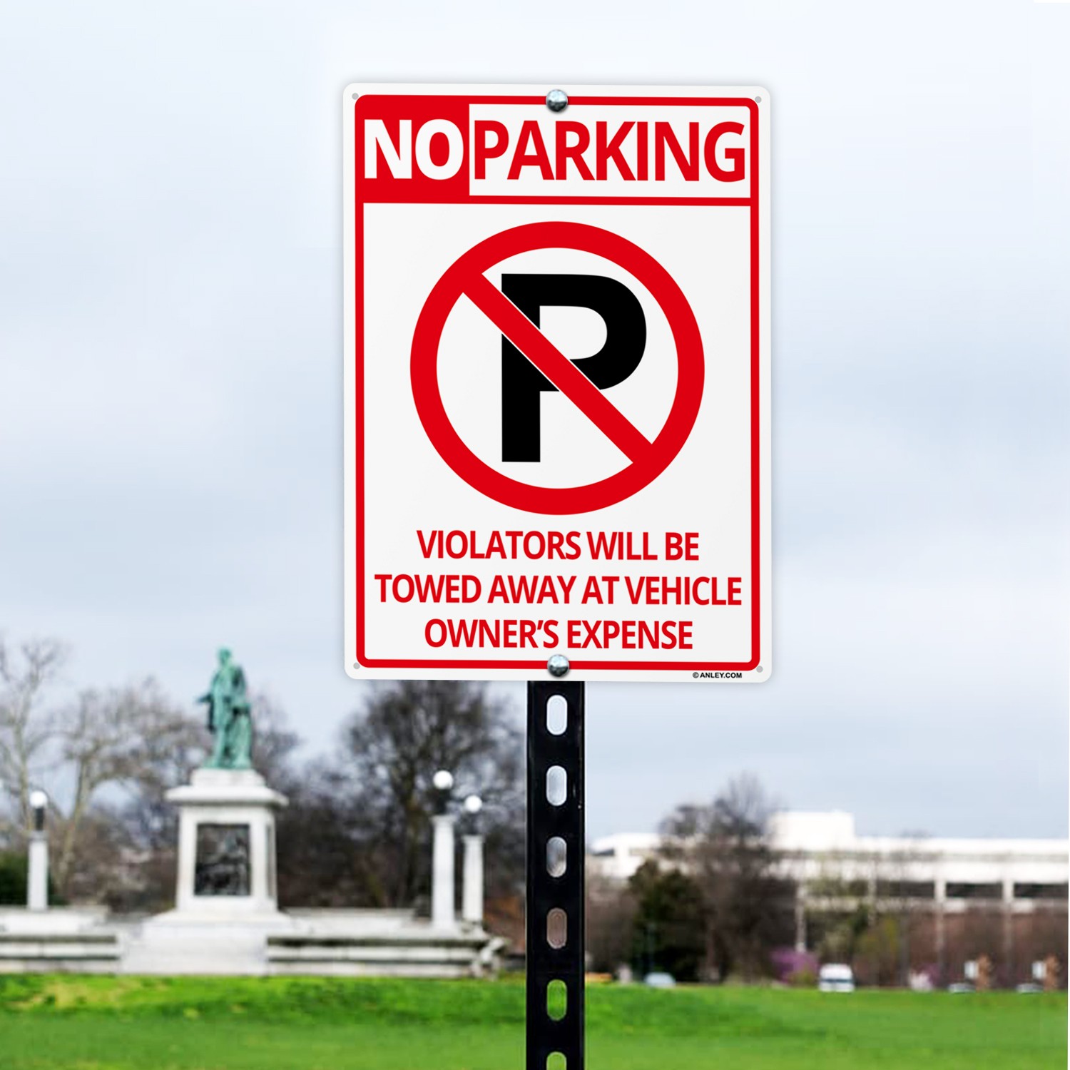 Anley No Parking Sign Rust-Free Weatherproof Aluminum Warning Sign 14×10 In