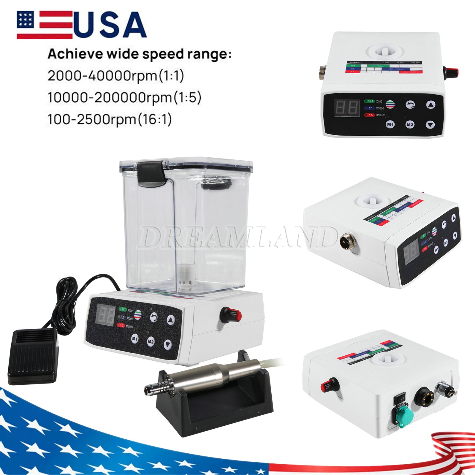 Dental Brushless LED Electric Motor Water Tank fit E type 1:5 1:1 LED Handpiece