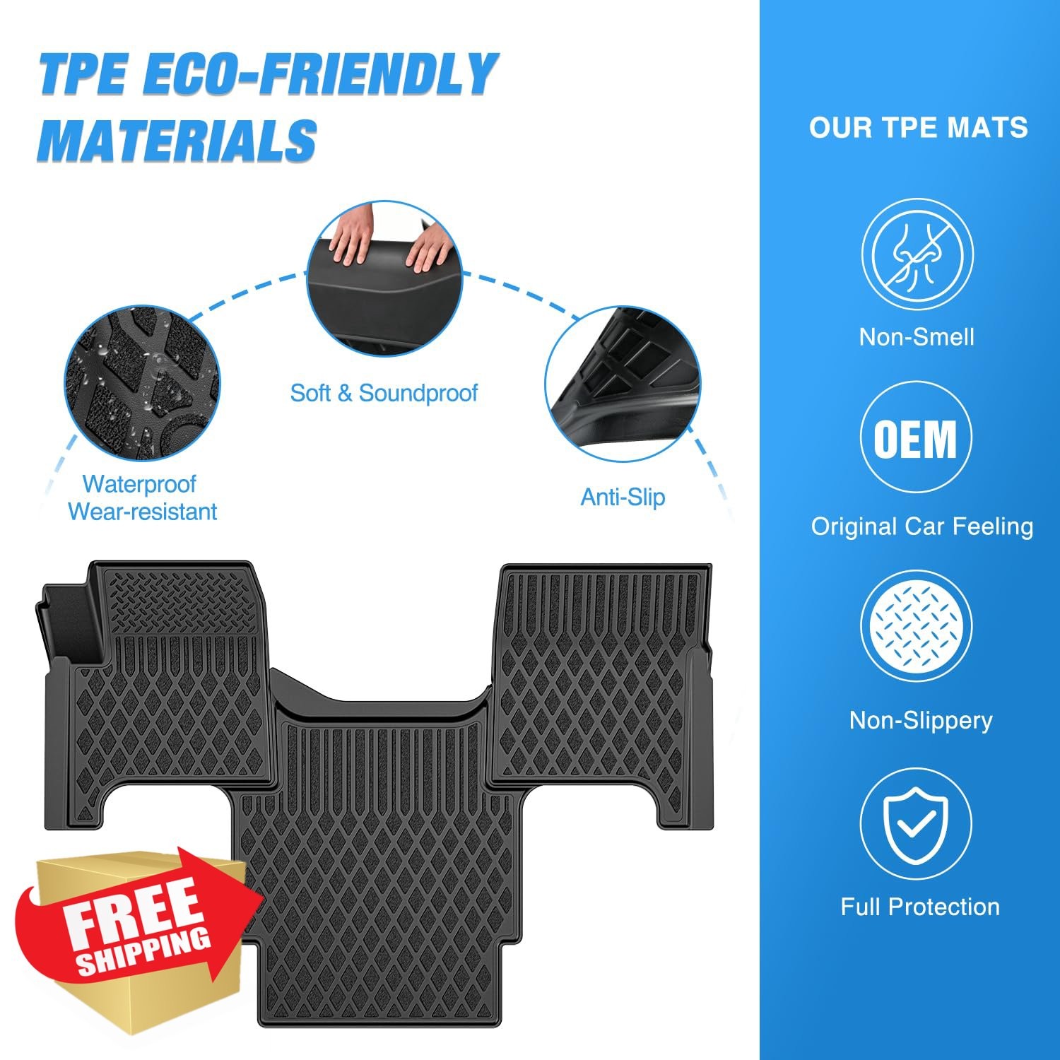 Nilight TPE Floor Mats Volvo VNL VT Models 2004-2018 All Weather Liners