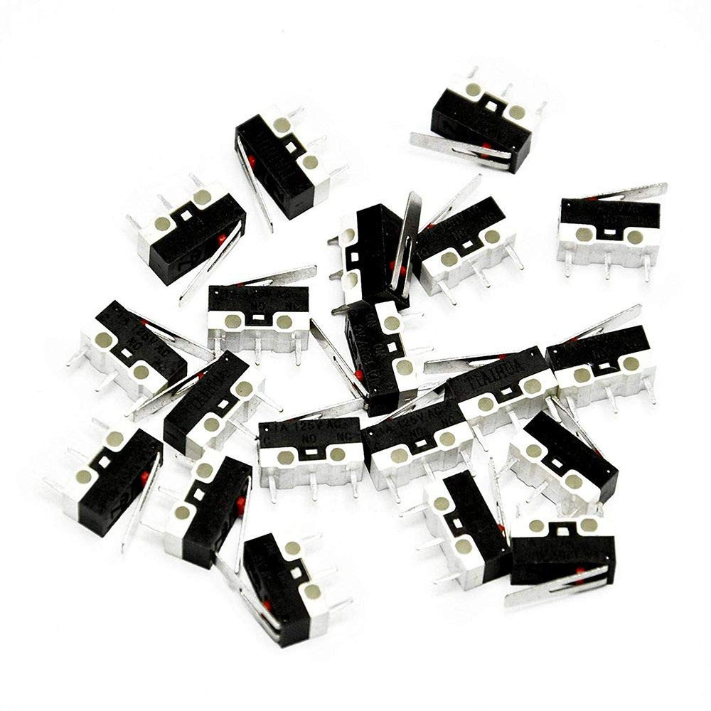 20Pcs Micro Switch AC 1A 125V 3Pin SPDT NO+NC Hinge Lever Momentary Push Butt…