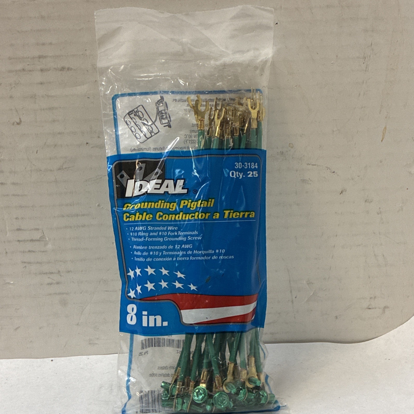 Ideal 30-3184 Grounding Tail,Fork,Green,Pk25