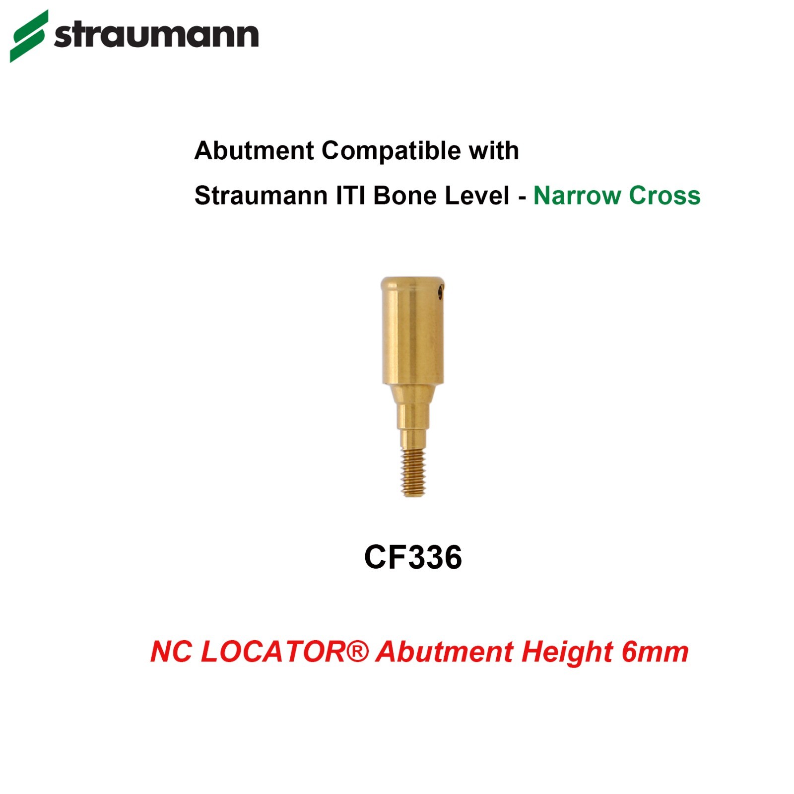 Dental Overdenture Locator Ti Abutment For Straumann Bone level Crossfit NC RC