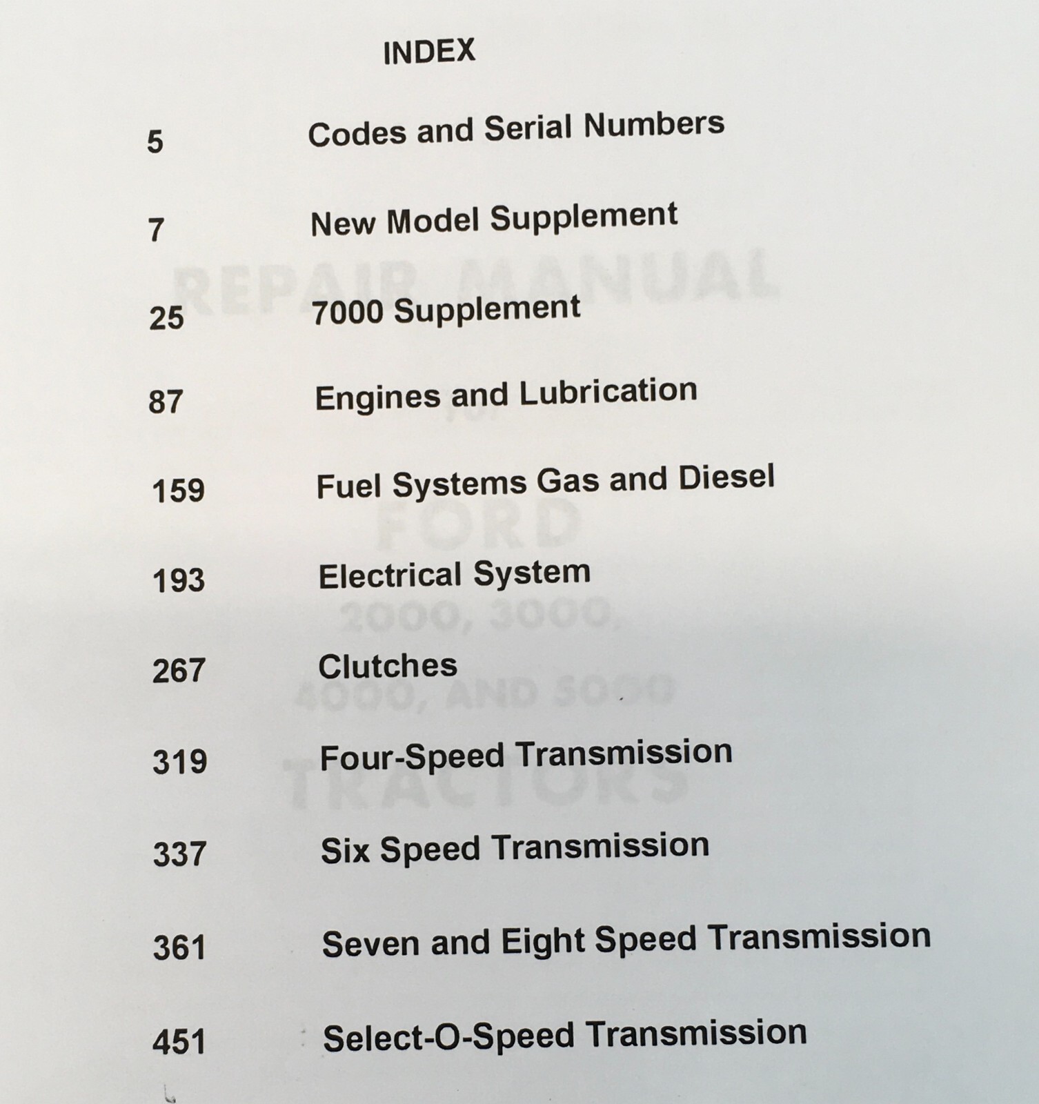 Ford 2000 3000 4000 5000 Series Tractor Service Parts Operators Repair Manual