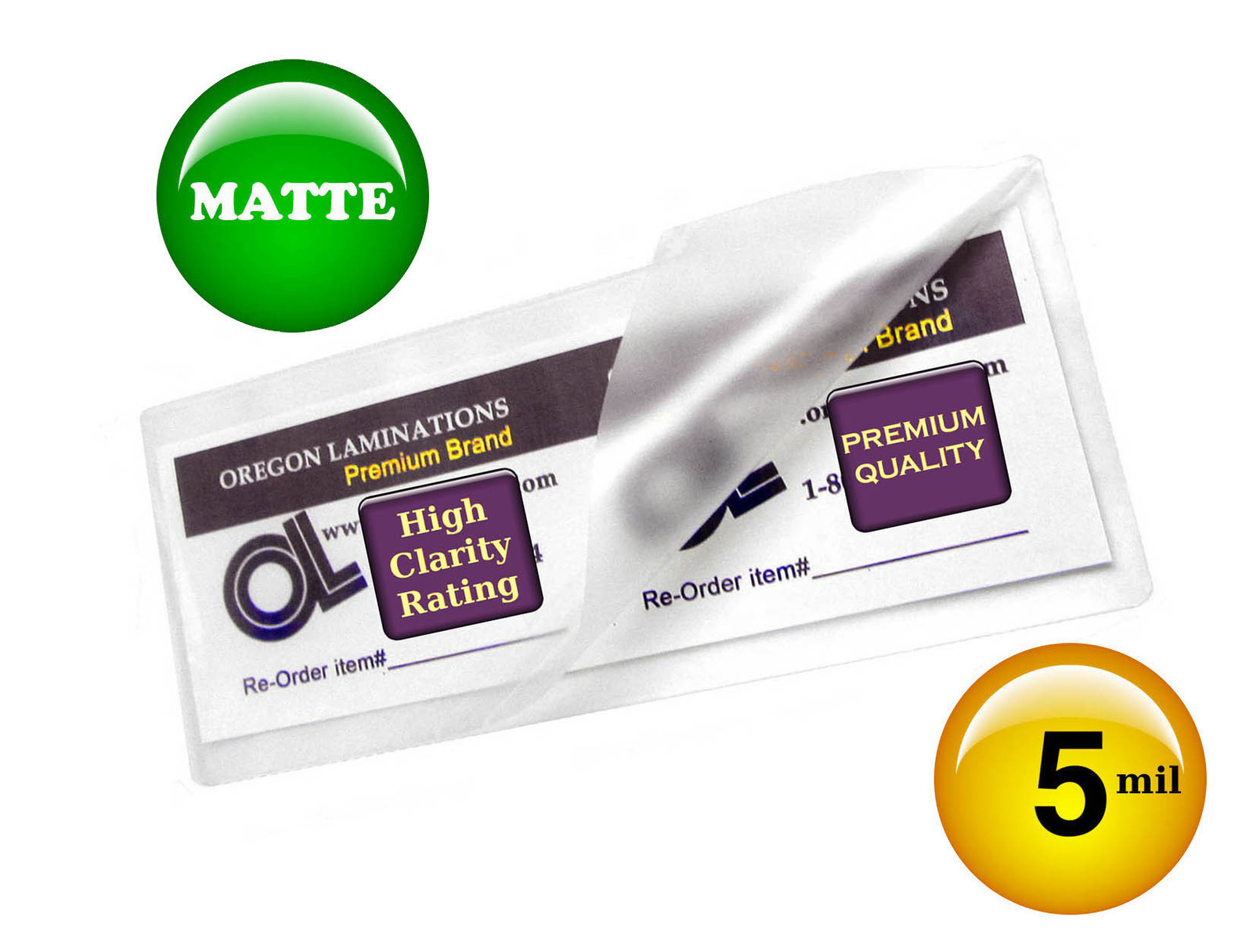 500/pack MATTE 2-3/8 x 8-1/2 Hot 5 Mil Large Bookmark Laminating Pouches