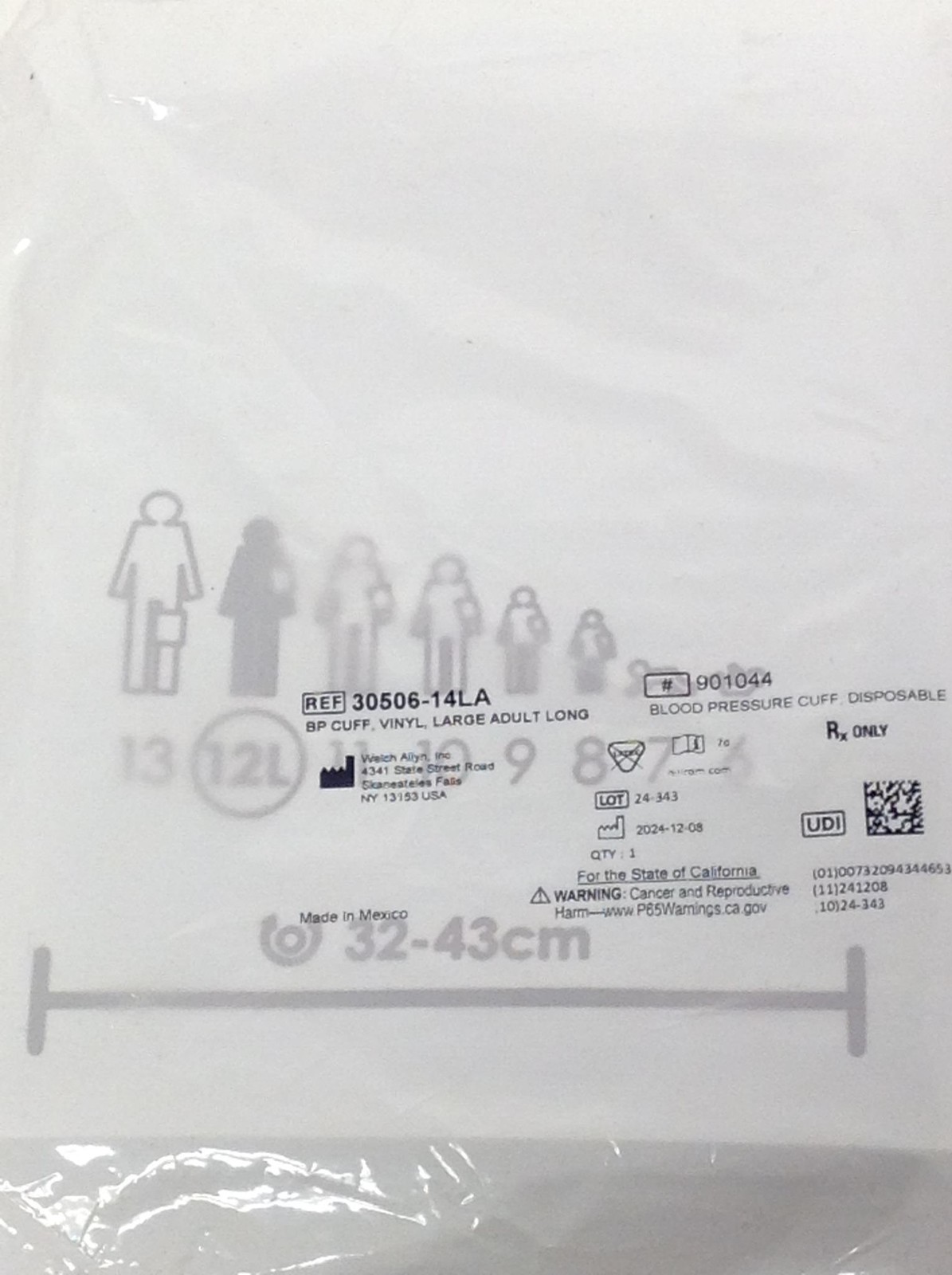 NEW 20x Welch Allyn Blood Pressure Cuff Vinyl LARGE Adult 32-43cm FREE SHIPPING
