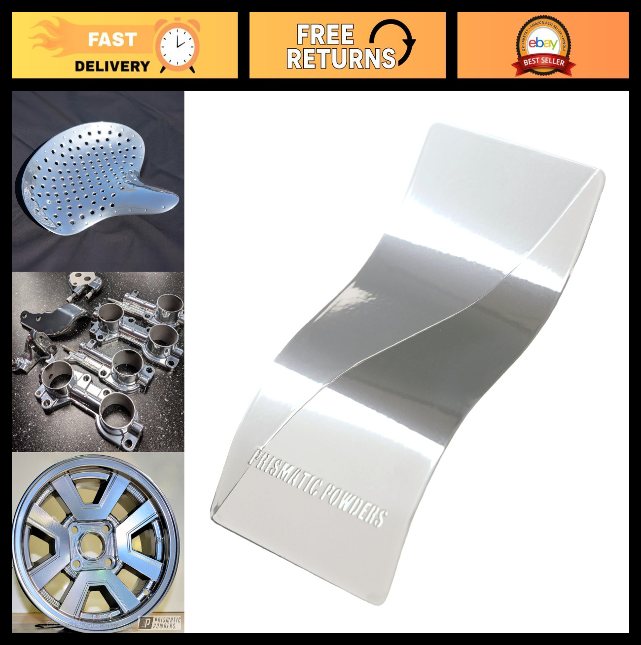Super Chrome Plus Powder Coating 1LB – High Gloss, Ultra Reflective Finish for A