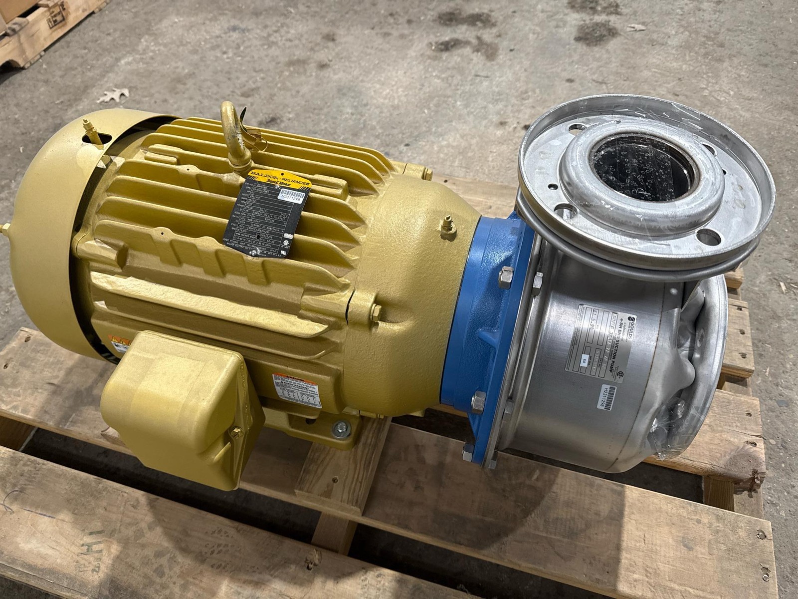GOULDS 3-SH Stainless End Suction Pump, ESHF/C 3X4X8, 03SH08K6, 20HP, 6″ Imp.