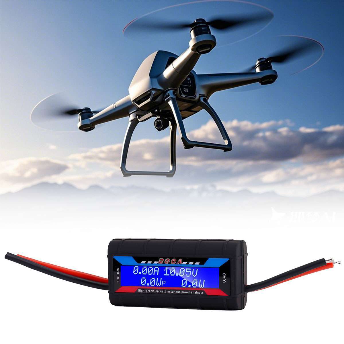 200A LCD Digital Watt Meter DC Volt Amp Monitor Analyser For RC Battery Solar