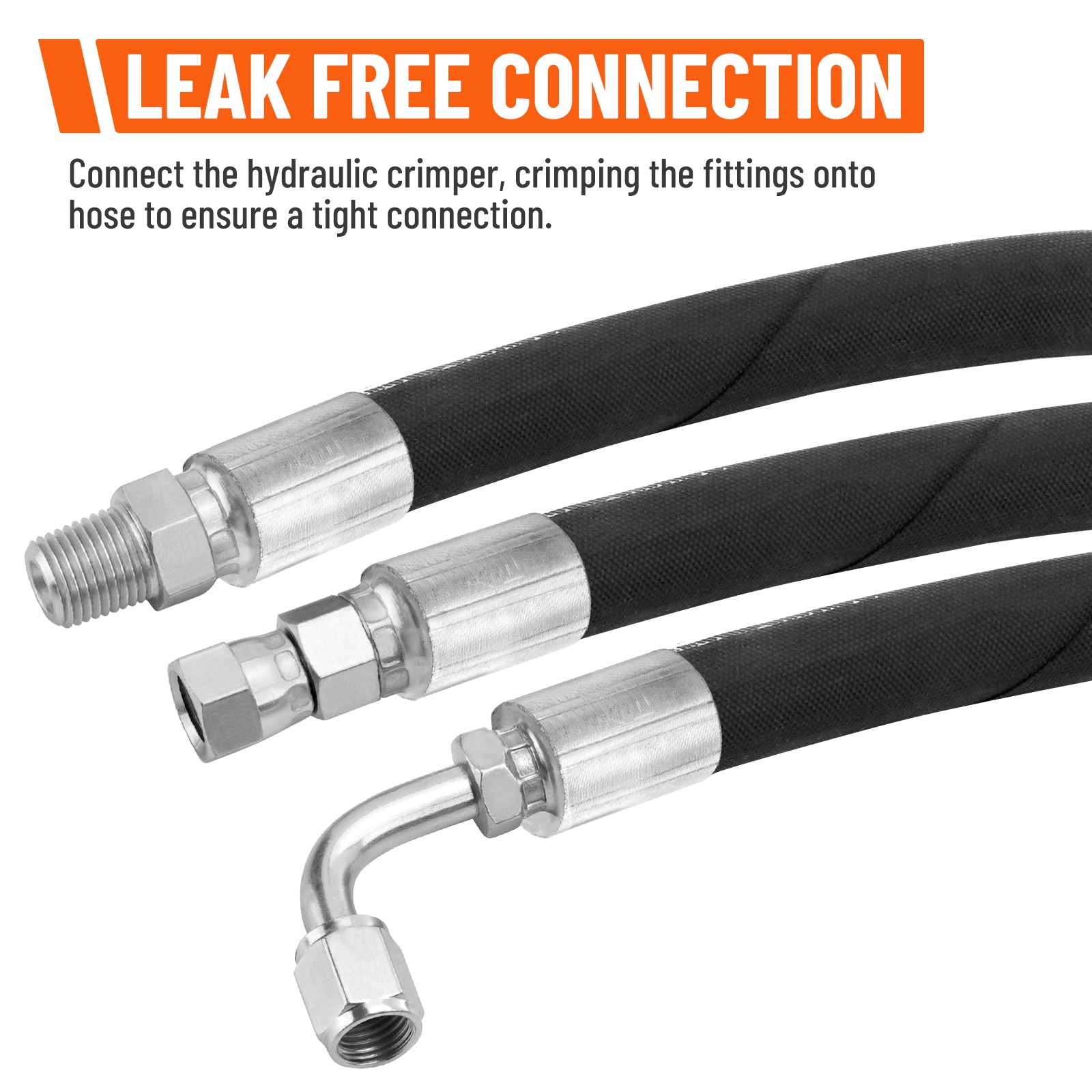 100FT 1/4″ Hydraulic Hose & 24 Fittings (JIC Female & NPTF Male & JIC Female 90°