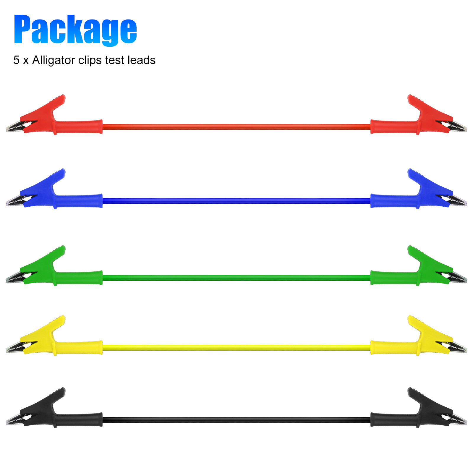 5Pcs Alligator Clips Electrical Test Leads Set 30V 15A Jumper Wires Cables Set