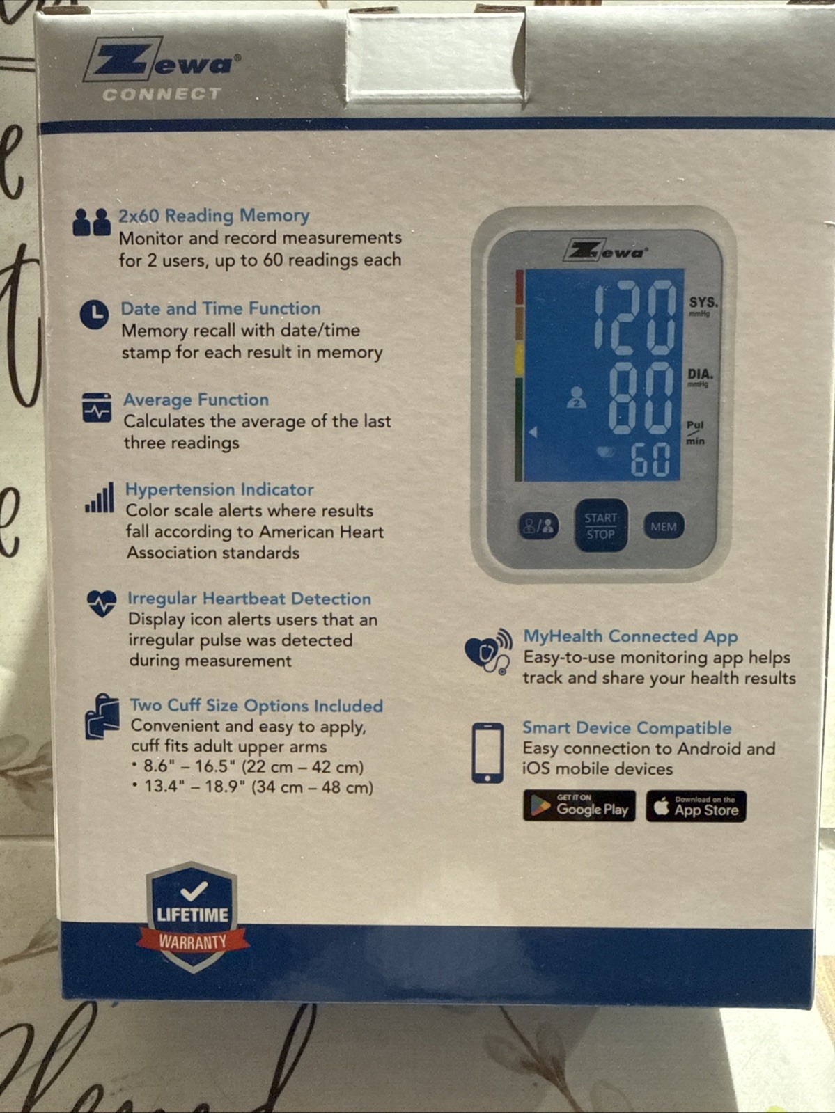 Zewa UAM-880XL Automatic Arm-Type Digital Blood Pressure Monitor Premium