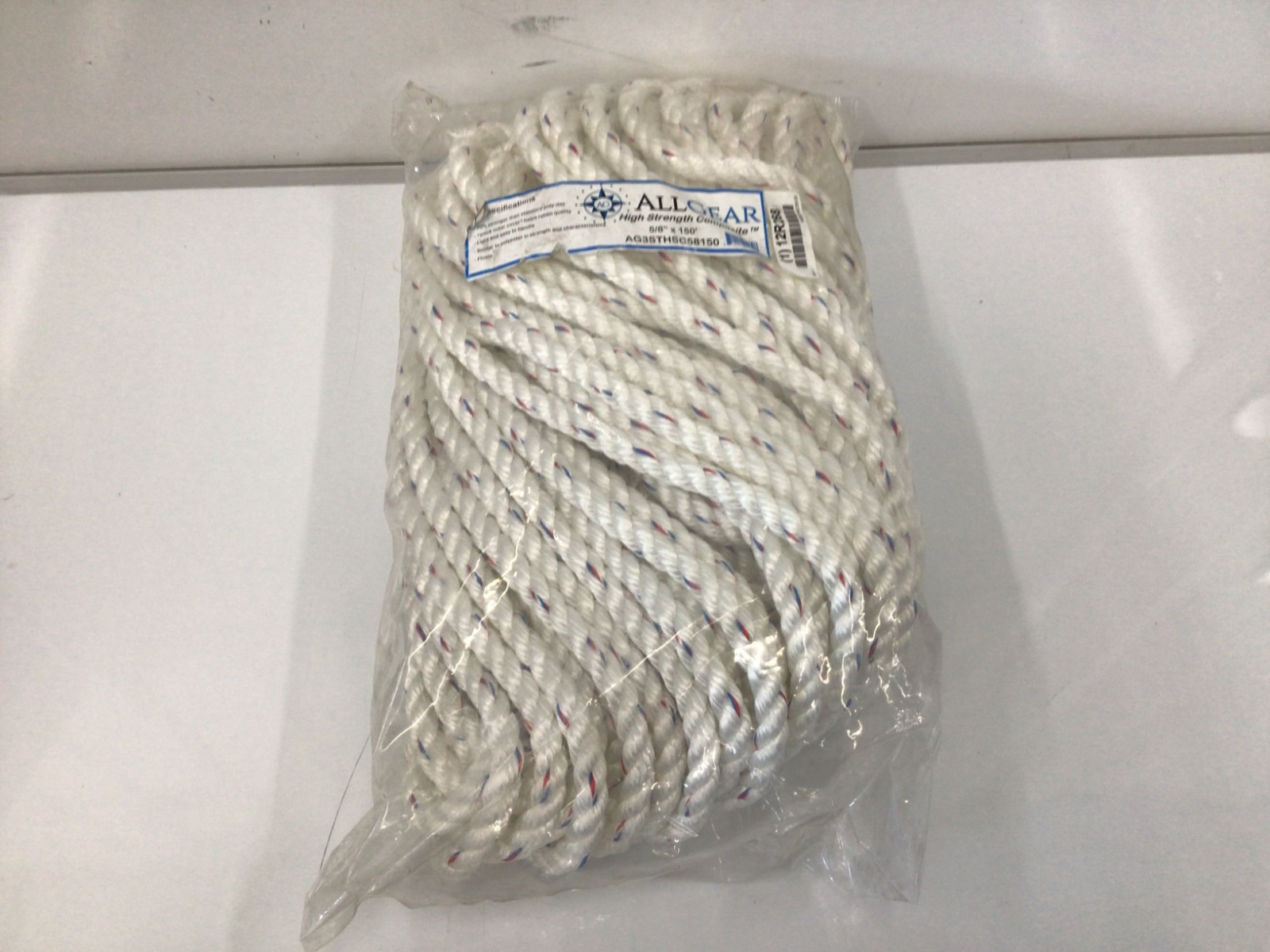All Gear Ag3sthsc58150 Rope/Pes/Copolymer 5/8 In. Dia., 150 Ft L