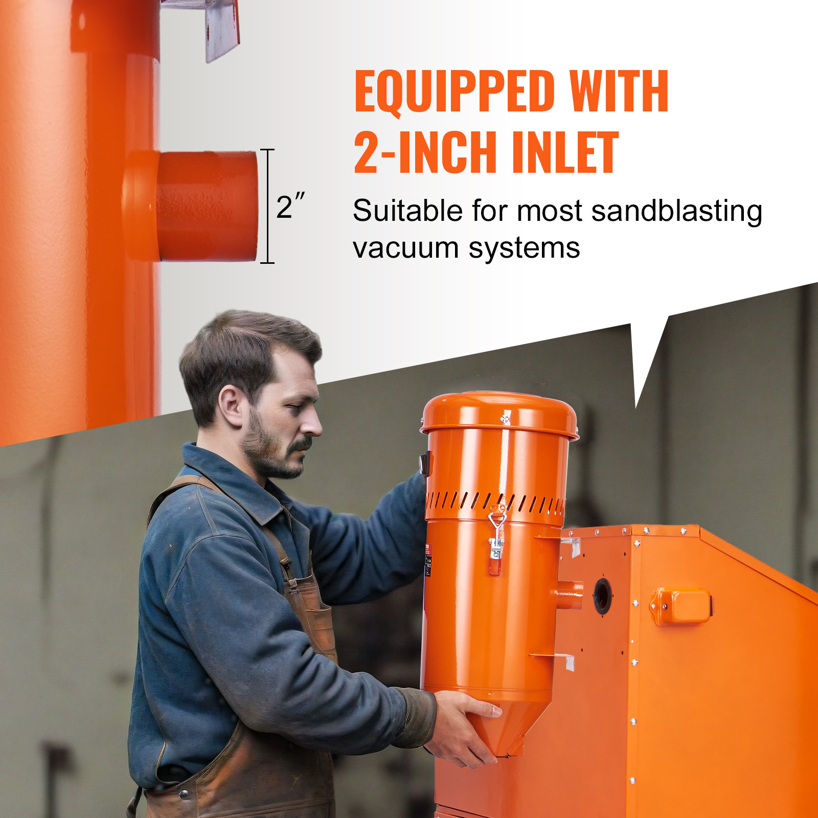 VEVOR Dust Collection System 1200W 1.8 Gallon Dust Collector Media Reclaimer