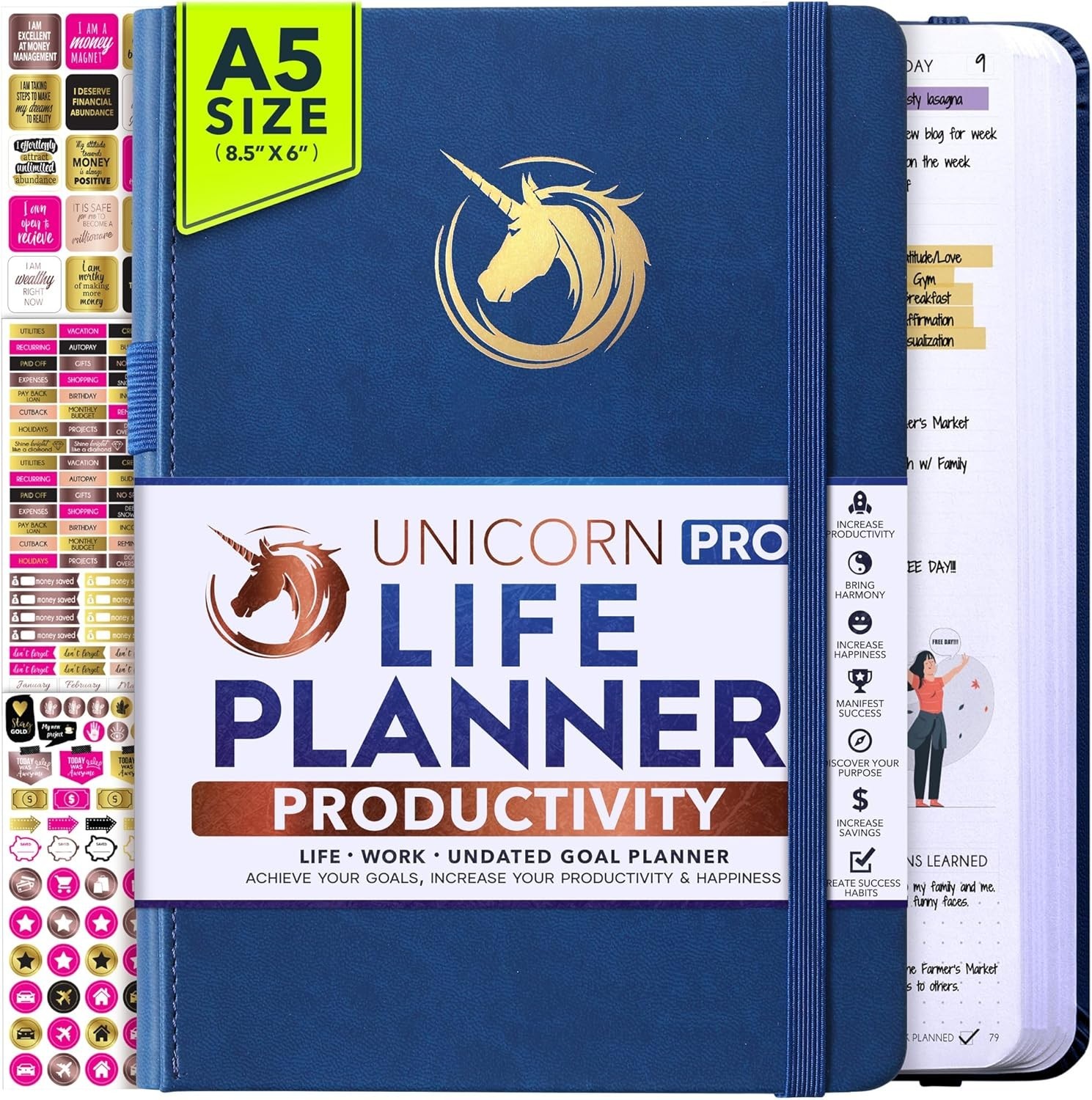 Life Planner – Undated Daily, Weekly & Monthly Planner with Budget Section