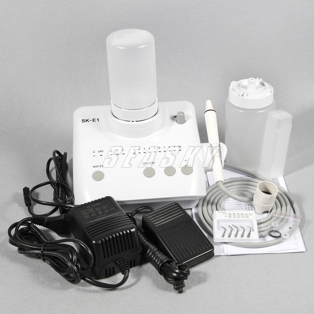 SK-E1 Dental Ultrasonic Scaler Compatible Cavitron EMS + 5*Tips + 2 Bottles Mh