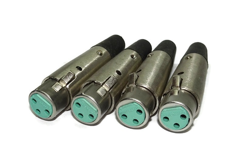 Lot of 4 Switchcraft A3F 3 Pin Female XLR Mic Cable Connectors