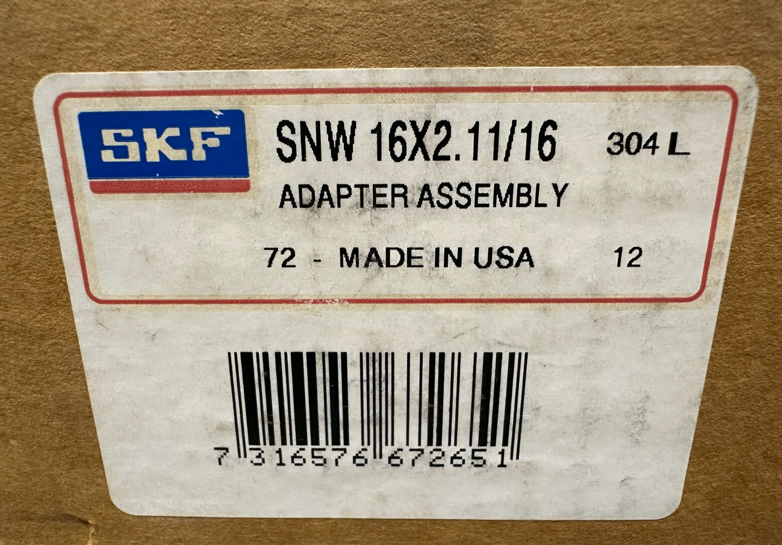 SKF SNW-16X2-11/16 Adapter Sleeve Assembly