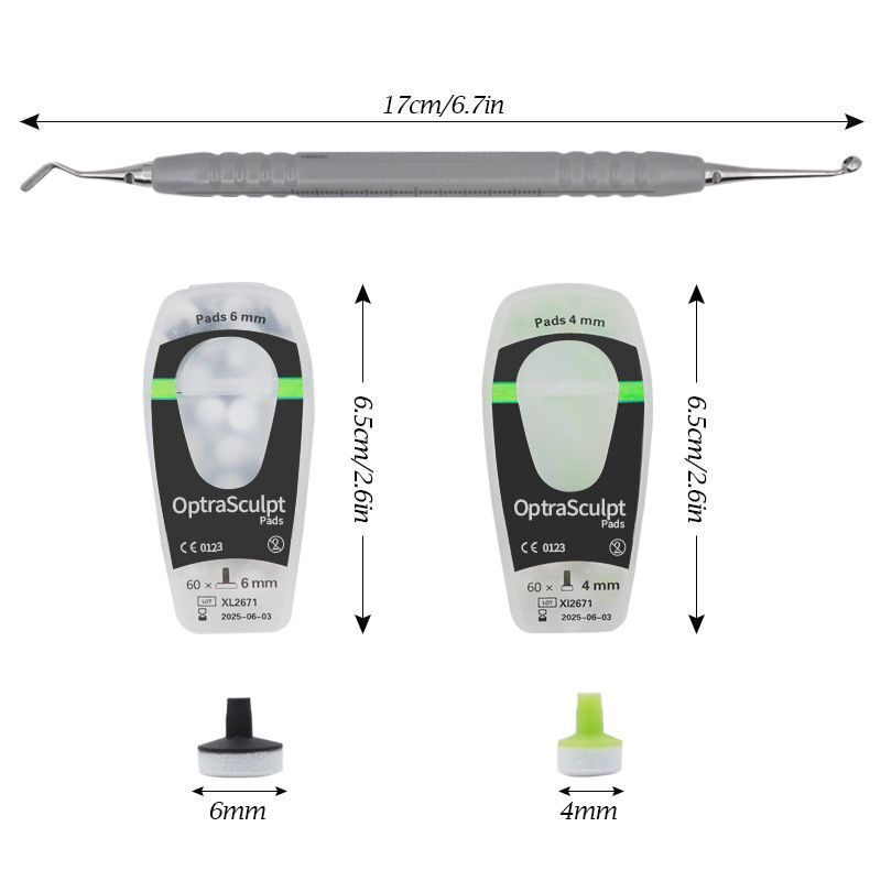 Dental Composite Resin Handle Spatula Kit Fast Quick Tools Foam Pads OptraSculpt