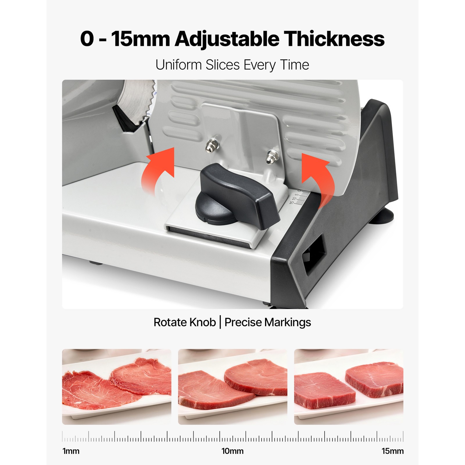 Uimoso Electric Meat Slicer Machine 200W with 7.5-Inch Blade for Home Use
