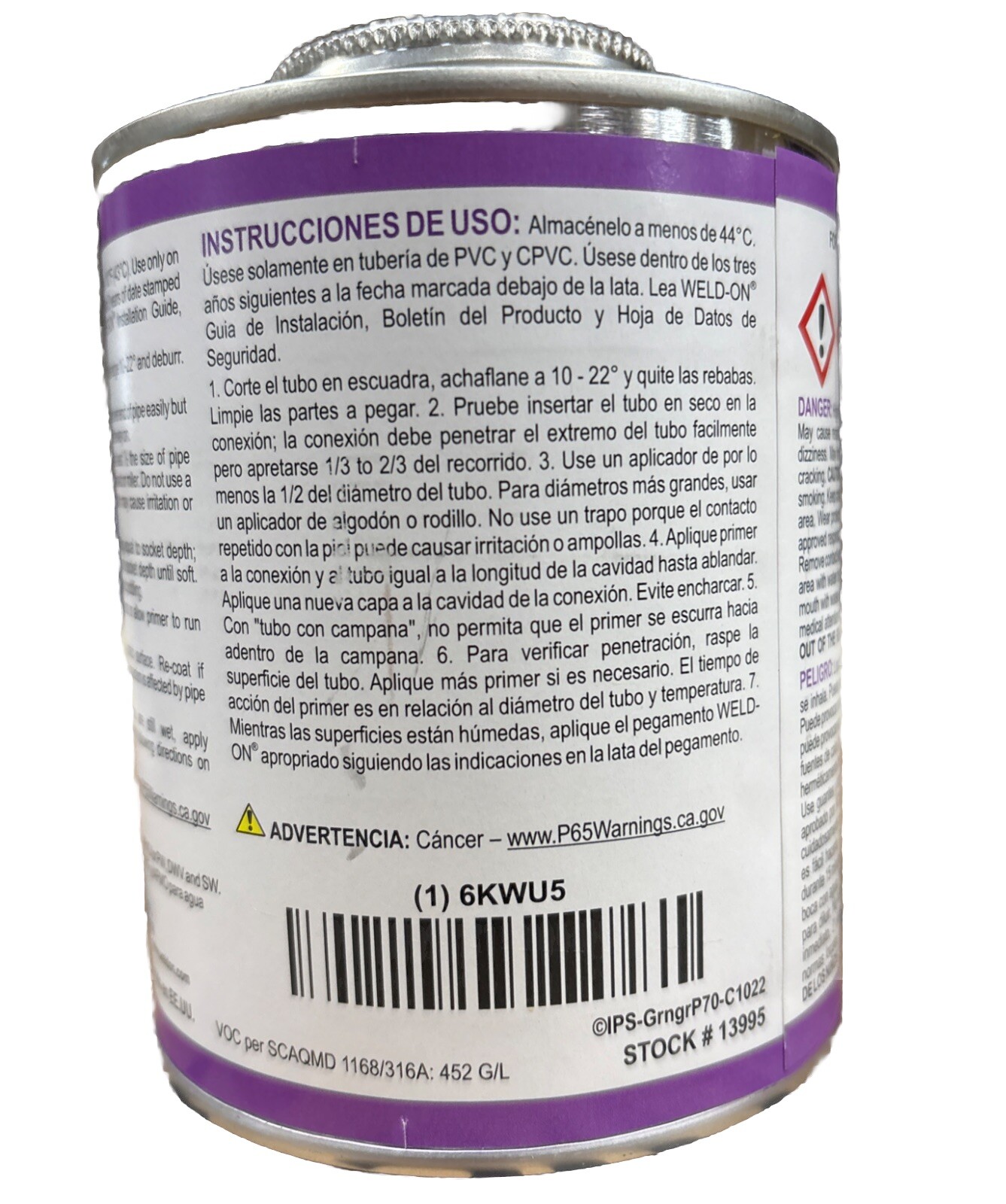 Weld-On 13995 P-70 Purple Primer Pvc/Cpvc 1-Pint
