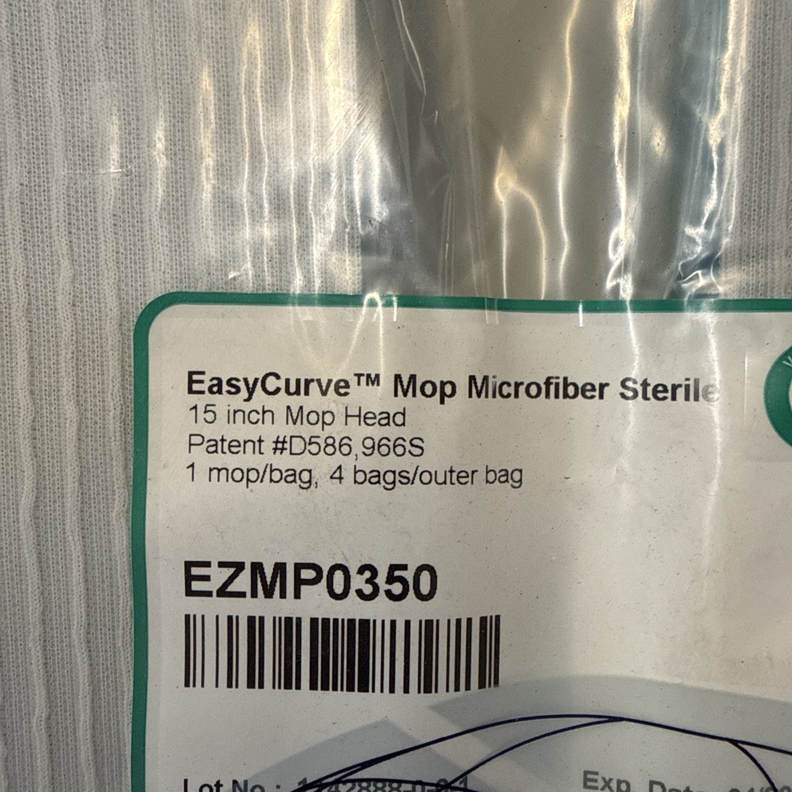 PACK OF 4 CONTEC EZMP0350 15″ EASYCURVE STERILE MOP HEAD Exp 04/2027