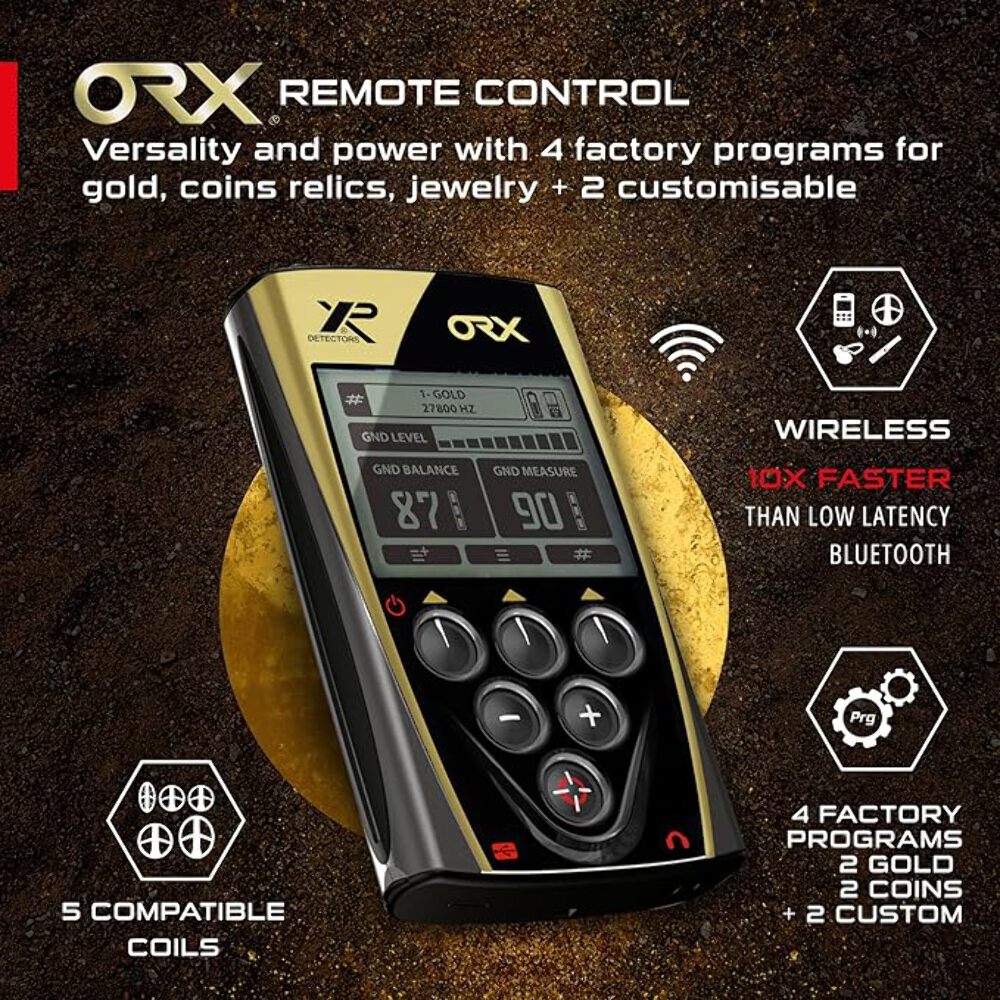 XP ORX RC Gold Prospecting Metal Detector With 9.5×5 Inch Elliptical HF Coil and