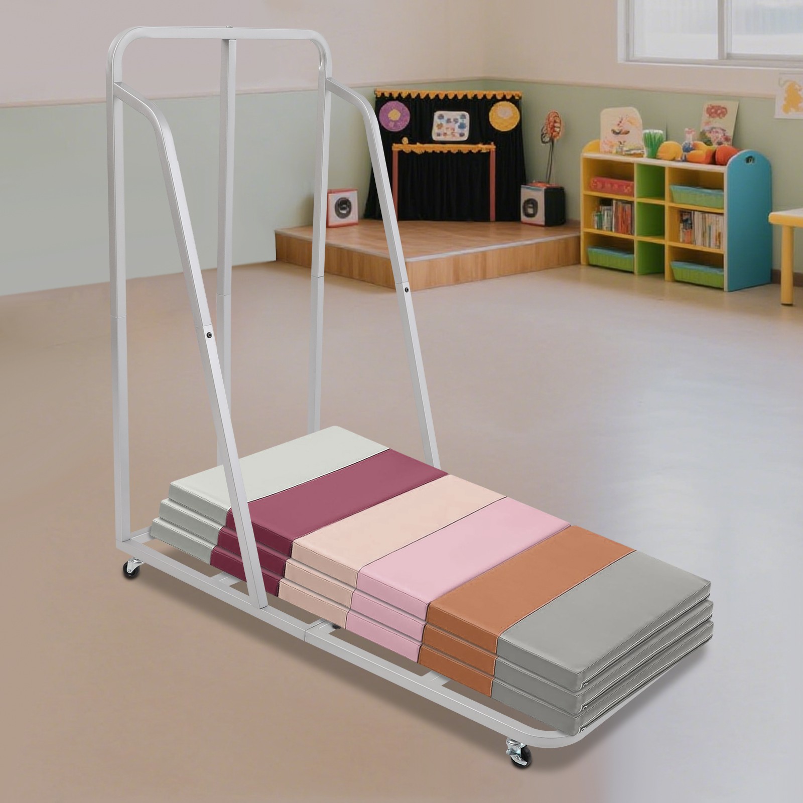 Rest Mat Trolley Storage Cart Rolling Cart for Sleeping Mats Teaching Rolling