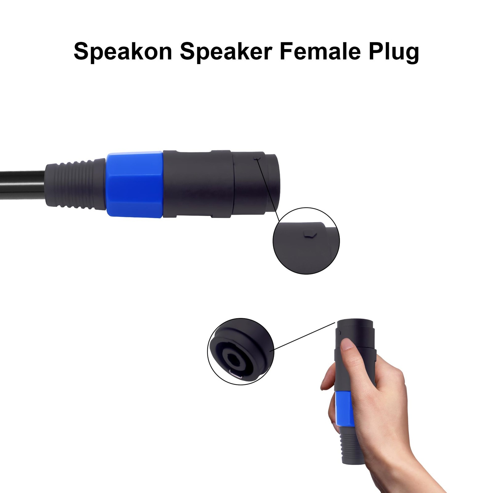 Speakon Speaker Female Bare Wire Cable Open End, Speakon Connector Adapter to