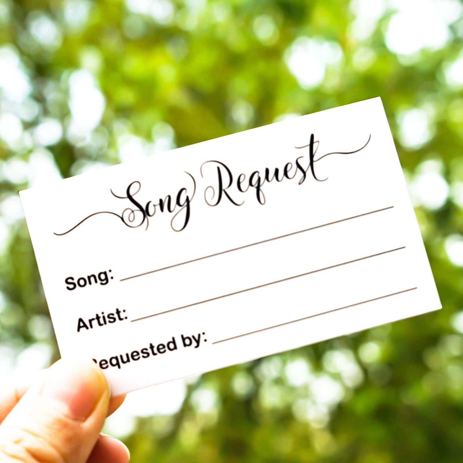100 Song Request Cards Play Song at Wedding Reception Prom Dance Party Band D…