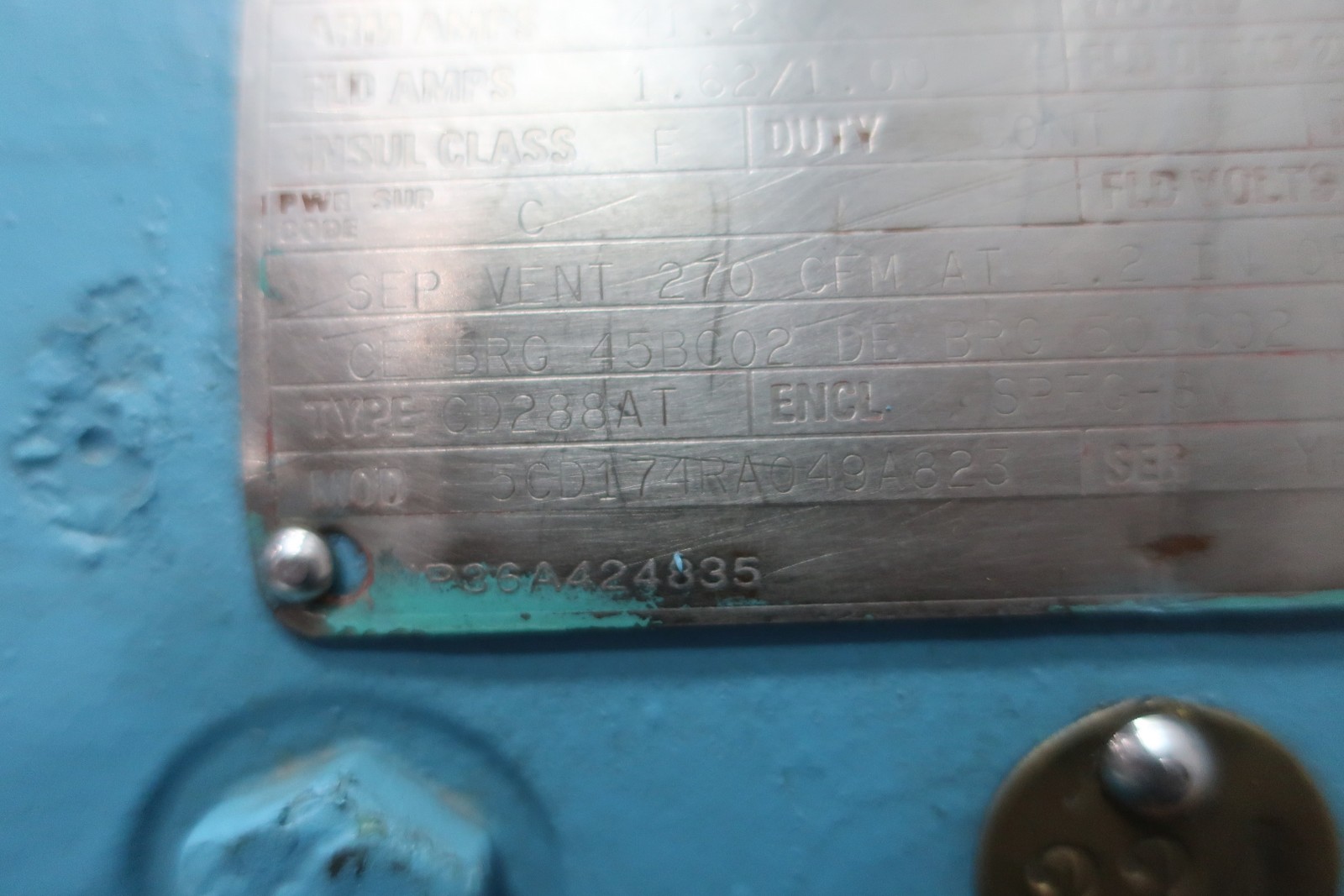 General Electric Ge 5CD174RA049A823 Kinamatic Motor Cd288at 25hp 2300rpm 500v-dc