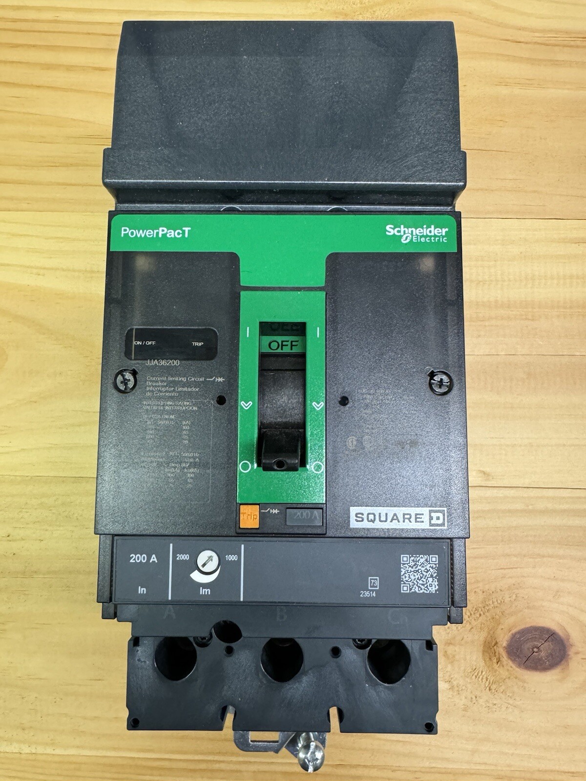 JJA36200 Square D 200 Amp 600V 3 Pole 65K Rated ILine Circuit Breaker New
