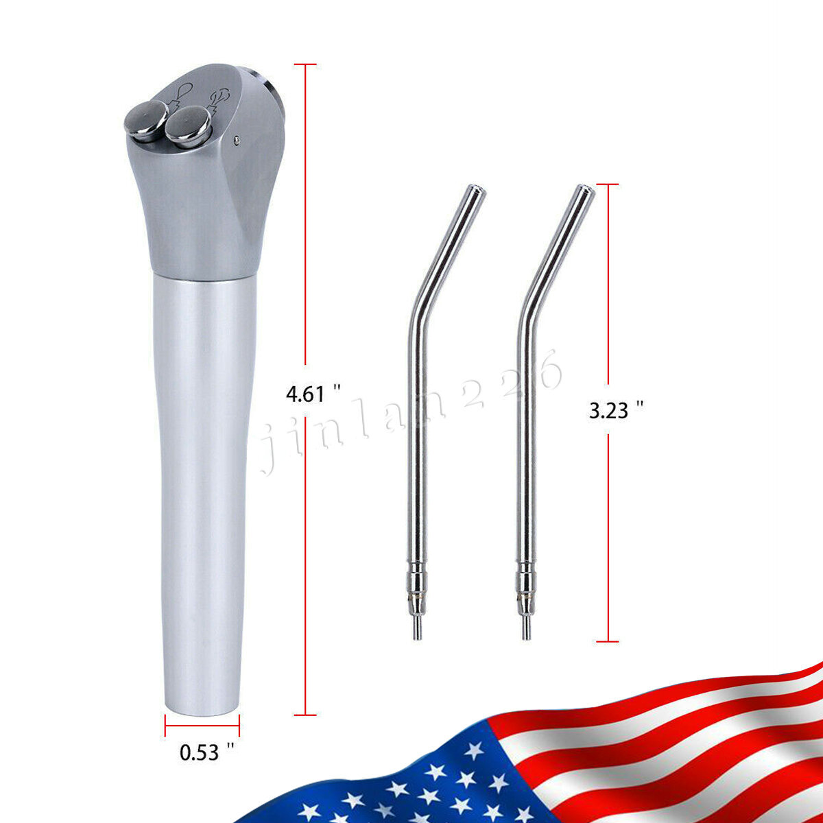 Dental 3 Way Air Water Spray Triple Syringe Handpiece w/ 2 Nozzles Tips Tubes US