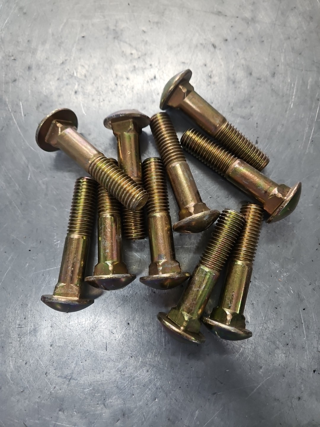 5/8″-11 x 3″ (PT) Coarse Thread Grade 5 Carriage Bolt Yellow Zinc Plated(10)