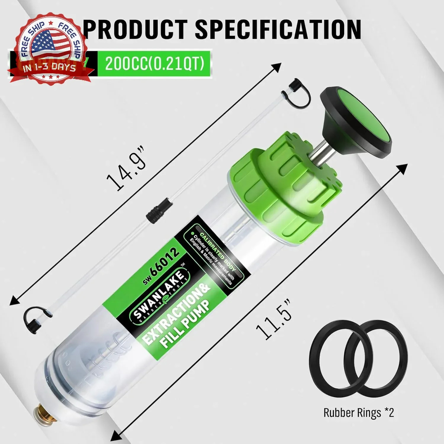SWANLAKE 200cc Fluid Extractor, Extraction&Fill Pump,Fluid Syringe Pump Manual S