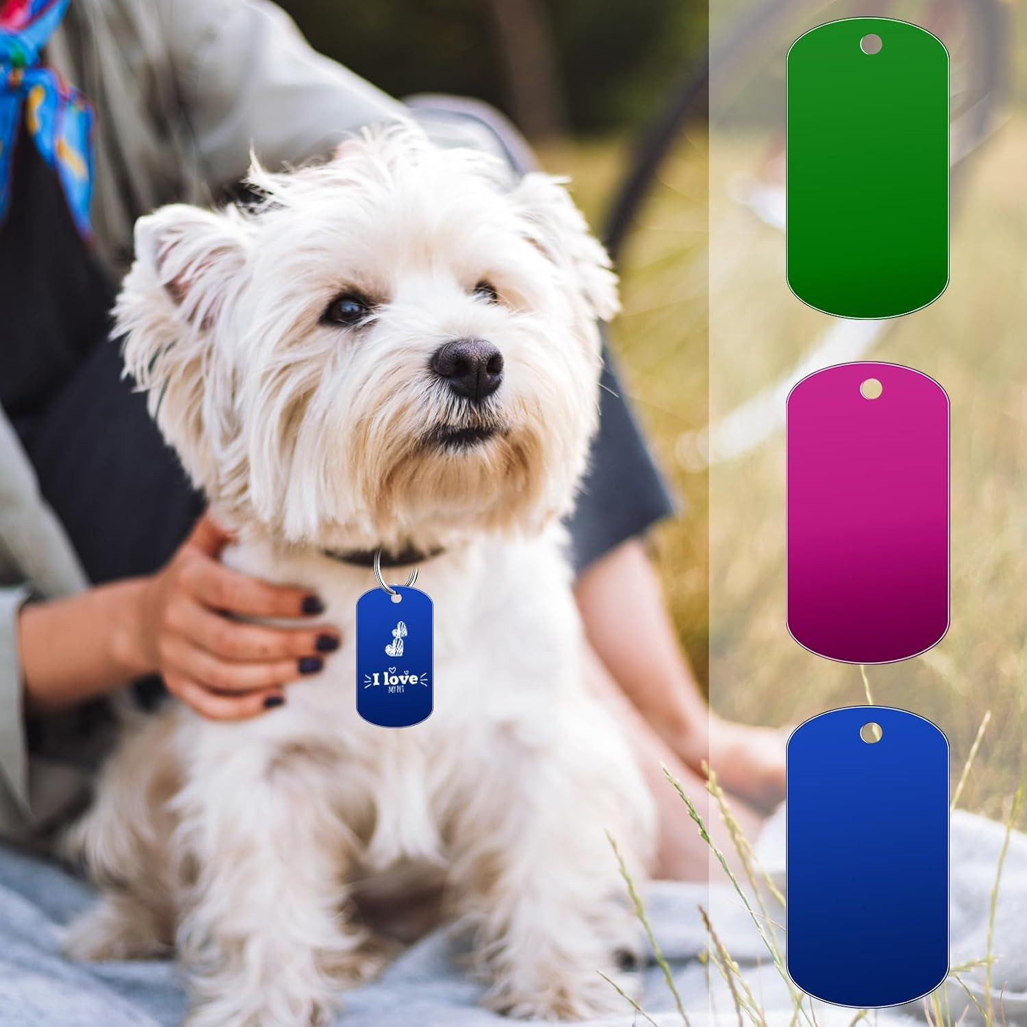 Metal Stamping Blanks Aluminum Tags 20 Pcs Multicolor Engraving Dog Keychain
