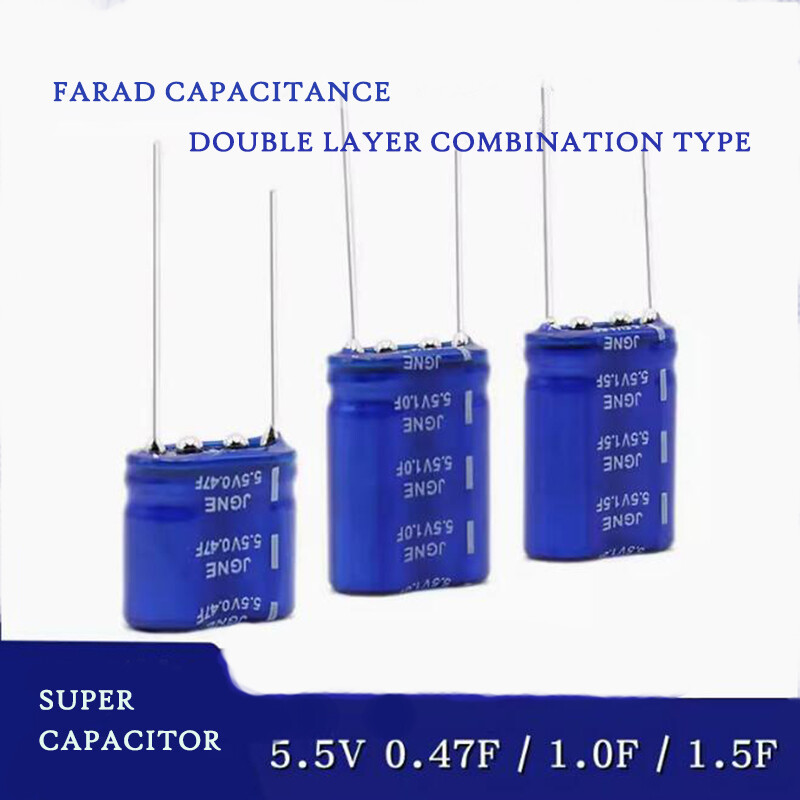 Super capacitor 5.5v0.47/1.0/1.5/2.0/2.5/5.0/7.0/10F Farad winding combination