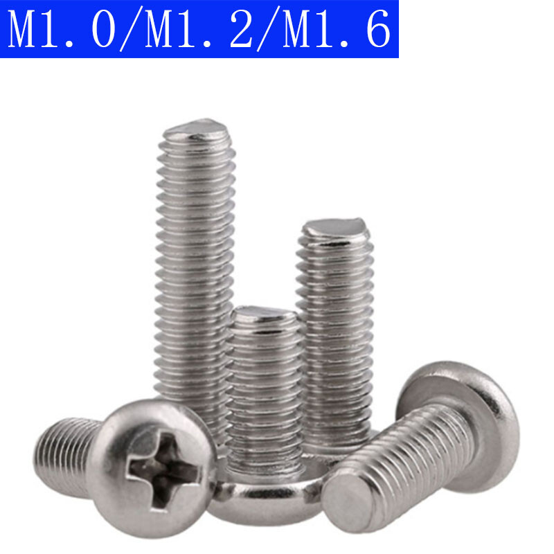 M1.0/M1.2/M1.6- Stainless Steel Phillips Pan Head Machine Screws DIN 7985A A2