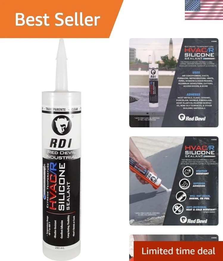 280 ml Clear Silicone Sealant – Ideal for Extreme HVAC/R Applications
