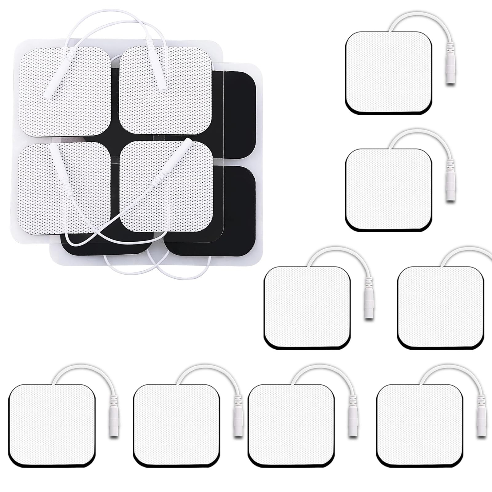 8 PCS 2X 2” Tens Unit Electrode Pads Compatible with Auvon 7000 white