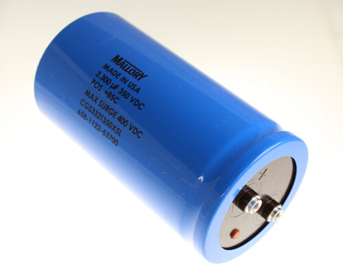 3300uF 350V Large Can Electrolytic Capacitor 350 Volts 3300mfd 350VDC 85C 3,300