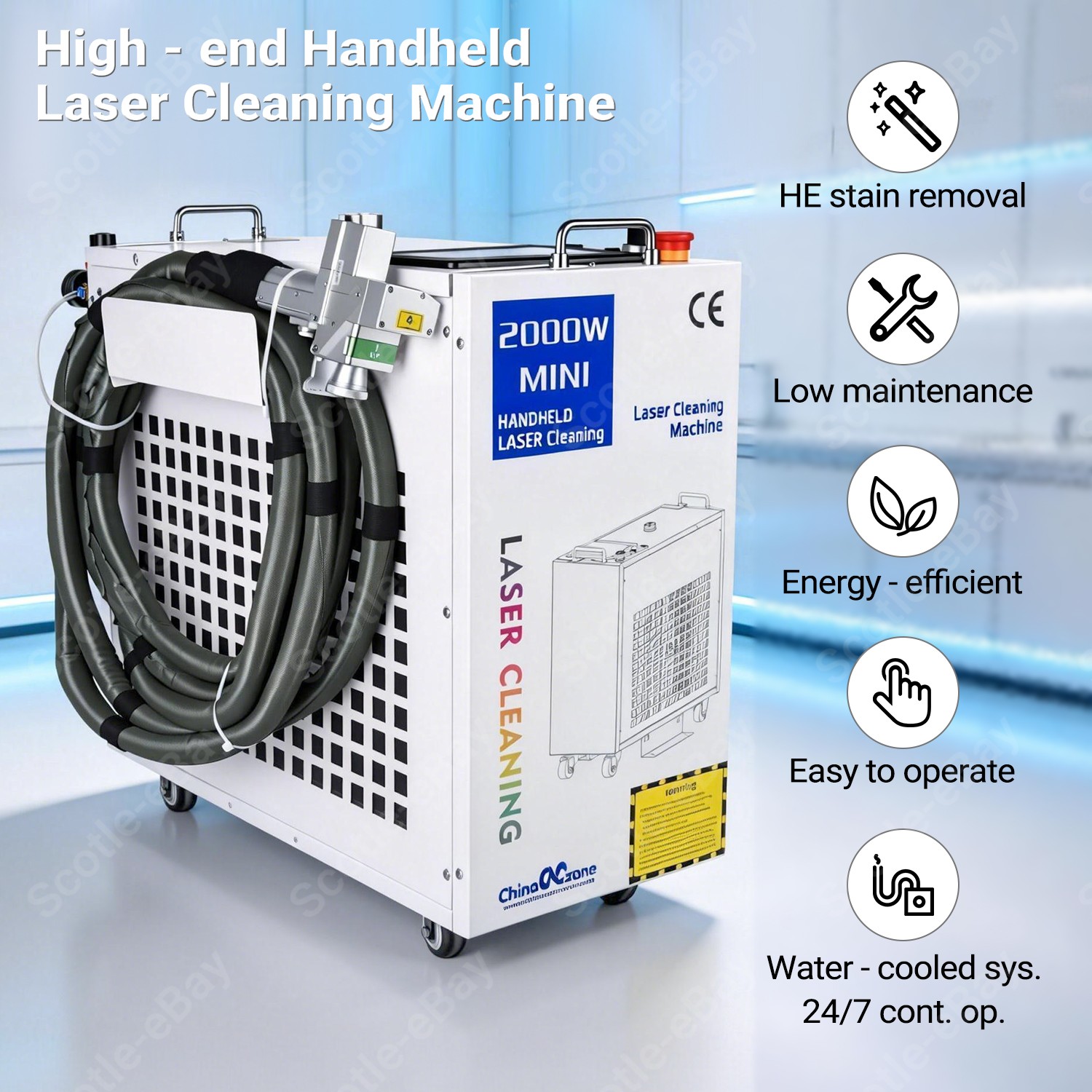 2000W Continuous Wave Laser Cleaning Machine Industrial Laser Rust Paint Remover